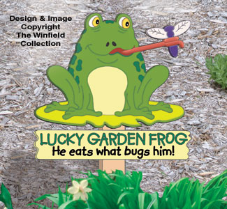Lucky Garden Frog Woodcrafting Pattern 
