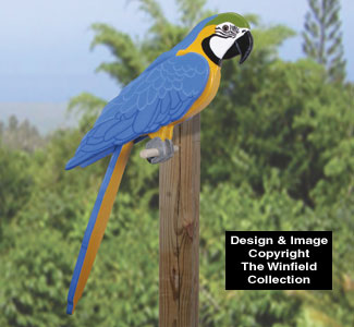 Product Image of 3D Life-Size Blue Macaw Wood Pattern 