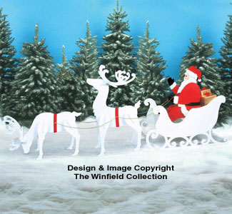 Large Santa, Sleigh & Reindeer Pattern Set