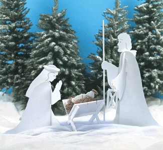 Product Image of White Nativity Scene Pattern Set 