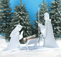 White Nativity Scene Pattern Set 