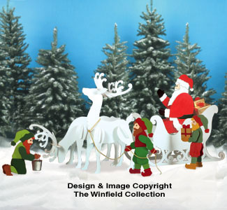 Product Image of Sleigh, Deer, Santa & Elves Pattern Combo