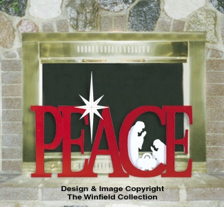 Product Image of Large Holiday Peace Wood Pattern