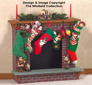 Product Image of Christmas Fireplace Woodcraft Pattern 