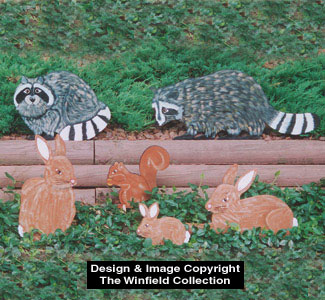 Rabbits, Raccoons & Squirrel Wood Pattern