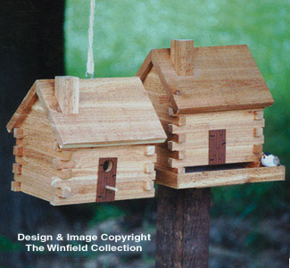 Log Cabin Birdhouse/Feeder Wood Plans