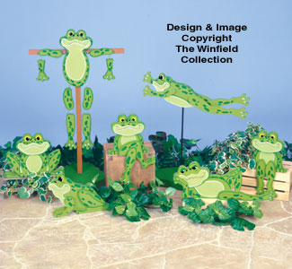 Hoppy Garden Frogs Woodcraft Pattern