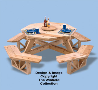 Product Image of Octagon Picnic Table Woodworking Plan 