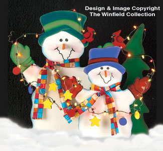 Product Image of Lighted Snowmen Wood Pattern