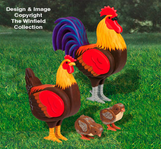 3D Life-Size Chicken Wood Patterns