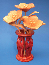 Miniature Petunias & Vase Scroll Saw Pattern 