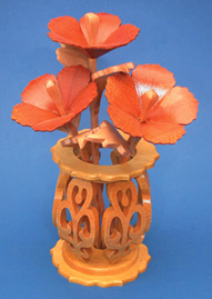 Miniature Hibiscus & Vase Scroll Saw Pattern
