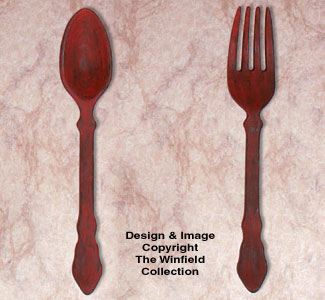 Giant 3-D Fork and Spoon Wood Pattern