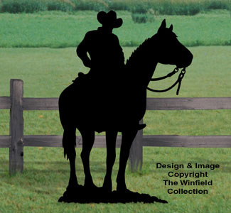 Cowboy on Horse Shadow Woodcraft Pattern