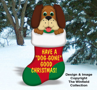 Dog-Gone Christmas Stocking Wood Pattern