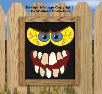 Scary Monster Faces Woodcraft Pattern