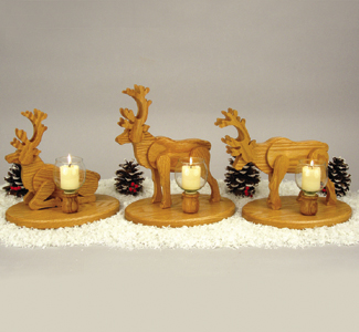 Reindeer Candles Pattern Woodcraft Project Plan