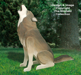 Product Image of 3D Life-Size Howling Wolf Wood Pattern