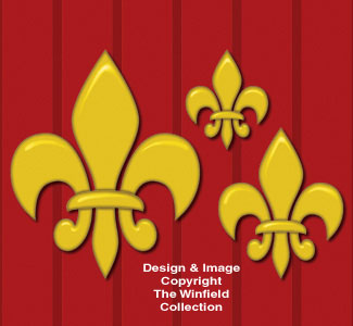 Product Image of Fleur De Lis Wall Decor Woodcraft Pattern