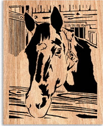 Product Image of Stable Horse Scrolled Art Pattern