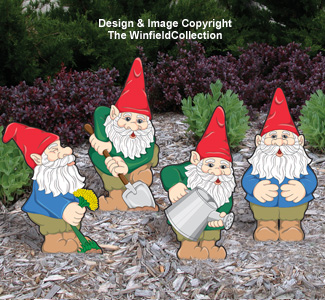 Busy Garden Gnomes Woodcraft Pattern