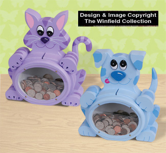 Fat Cat and Dog Bank Pattern
