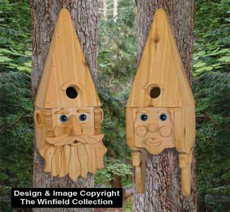 Cedar Gnome Couple Birdhouse Patterns