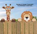 Giraffe & Lion Fence Peekers Wood Pattern