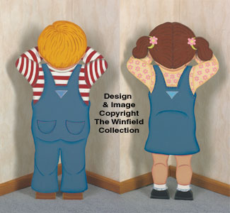 Pouting Boy & Girl Woodcraft Pattern Set