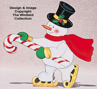 Product Image of Ice Skating Snowman Wood Pattern