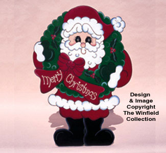 Santa With Wreath Woodcrafting Pattern