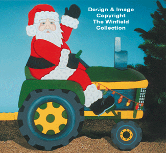 Santa On Tractor & Reindeer in Tow Patterns