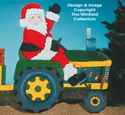 Santa Riding Tractor Woodcraft Pattern