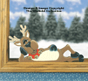 Lazy Santa & Reindeer Window Screen Pattern
