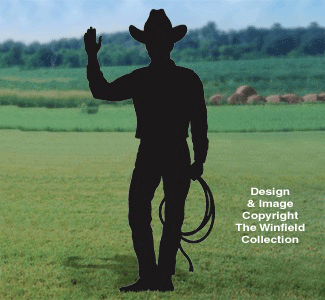 Product Image of Waving Action Cowboy Shadow Wood Pattern 