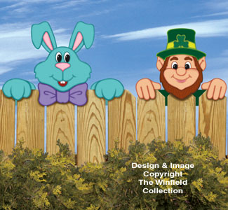 Product Image of Spring Holiday Fence Peekers Wood Pattern
