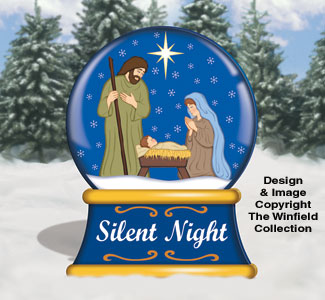 Large Silent Night Snow Globe Color Poster
