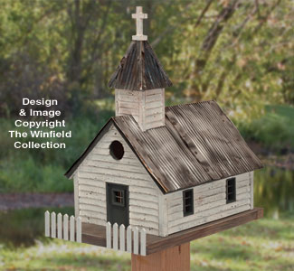 Product Image of Rustic Church Birdhouse #2 Wood Plan