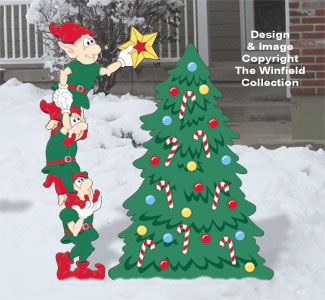 Tree Decorating Elves Color Poster