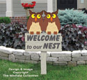 Owl Welcome Sign Pattern