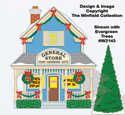 Christmas Village General Store Color Poster