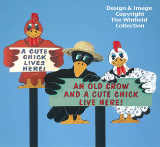 Old Crow & Cute Chick Signs Patterns 