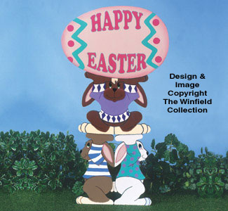 Product Image of Bunny Trio Easter Signs Woodcraft Pattern