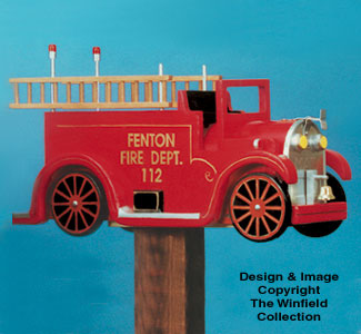 Product Image of Firetruck Mailbox Woodcraft Pattern