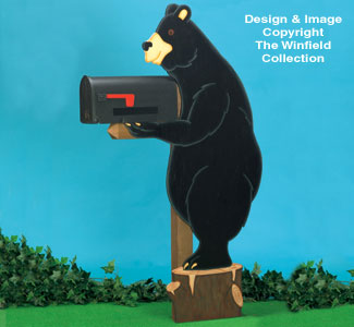 Product Image of Bear Mailbox Post Cover Wood Pattern 