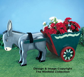 Donkey & Cart Planter Wood Pattern