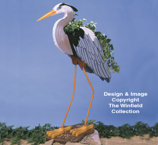 Product Image of Blue Heron Planter Wood Pattern