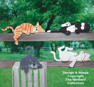 Lazy Rail Cats Woodcraft Pattern