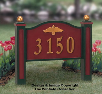 Product Image of Yard Address Sign Woodcraft Pattern