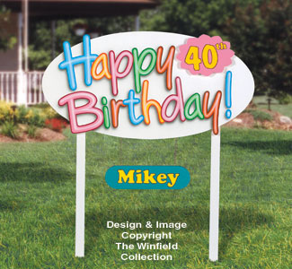 Product Image of Happy Birthday Sign Wood Pattern 